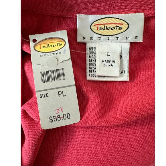 Talbots Large Petite Womens Salmon Pink Short Sleeve Stretch Top NWT - Picture 11 of 12